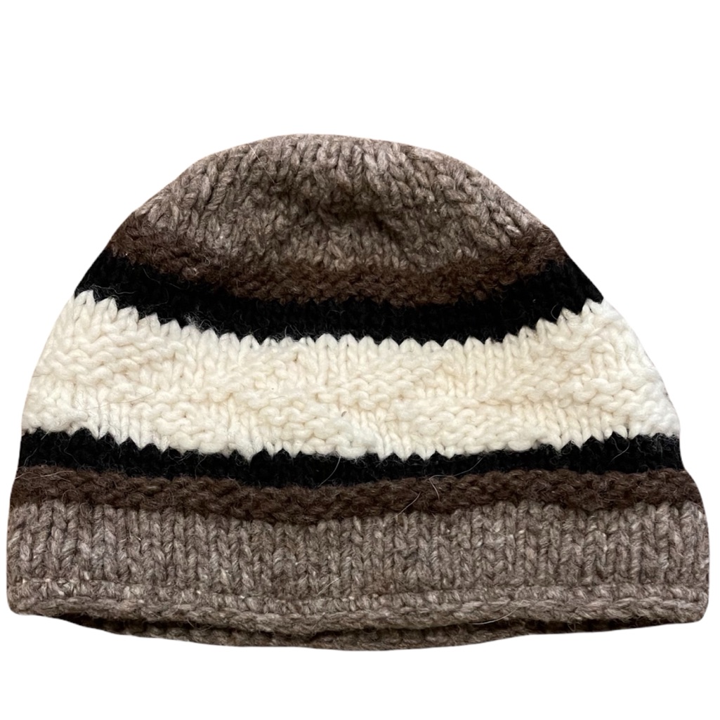 Lined Knit Beanie-Cream, Tan, Black